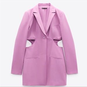 Zara Lavender Cut-Out Blazer Dress
